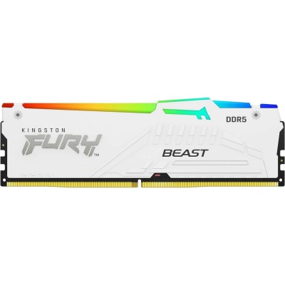 Модуль памяти Kingston 32GB 6000Mhz DDR5 CL36 K2 Fury Beast White RGB kit 2*16 CL36