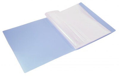 Папка с 20 прозр.вклад. Бюрократ Gems GEM20AZURE A4 пластик 0.7мм торц.карм с бум. встав голубой топаз