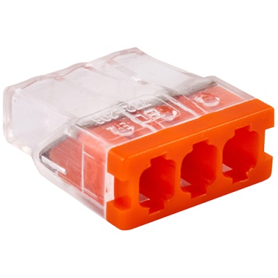 Клемма соединительная  3-контактная Elеctrodeel ED 772-203, сечение 0,5-2,5 мм2, 24А/450В (упаковка 100 штук)