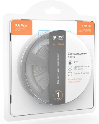 Лента светодиод. Gauss Basic 2м (BT060)