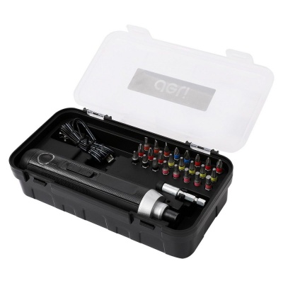 Отвертка аккумуляторная Deli DL-DP04-E1B2 (3,6В, 2А*ч, 5Нм, набор бит 24 шт, пласт. кейс)