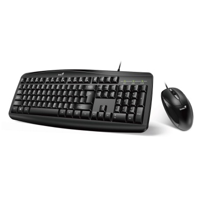 Комплект Genius Smart KM-200 Only Laser [31330003416] (KB-200 + XScroll V3), черный, 115 клавиш с защитой от воды, мышь оптическая, 3 кнопки, USB (256236)