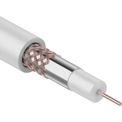 Rexant (01-2651) Кабель коаксиальный RG-59U, 75Ом, Cu/Al/Cu, 64%, 305м, INDOOR, белый