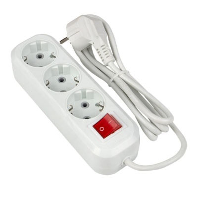 EKF UBA16-310-3-02i Удлинитель "Эксперт"  3 гнезда 2 метра 16А/3,5кВт с выключателем и заземлением ПВС 3х1 EKF PROxima