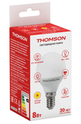 THOMSON LED GLOBE 8W 640Lm E14 3000K TH-B2033