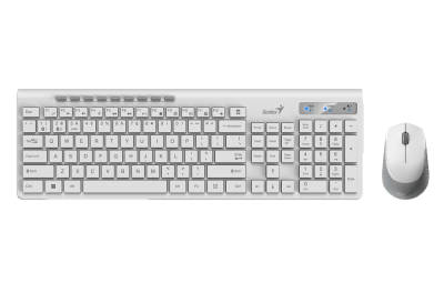 Комплект кл-ра+мышь беспроводн. Genius SlimStar 8230, Dual Color, white gray USB (31340015402)