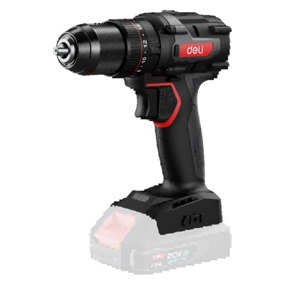 Дрель-шуруповерт аккумуляторная ударная Deli DE-CZ20-1 (Без АКБ и ЗУ, 20В, 13мм, 70Нм, картон)