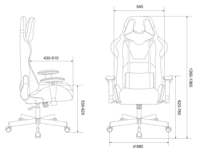 Кресло игровое Бюрократ VIKING KNIGHT Fabric серо-голубой Light-28 с подголов. крестовина металл