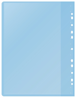 Папка-скоросшиватель Silwerhof A4 прозрач.верх.лист 10 вкладышей боков.перф. полипропилен голубой