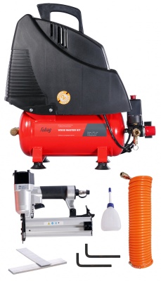 Компрессор поршневой Fubag Basic Wood Master Kit безмасляный 180л/мин 6л 1100Вт красный/черный