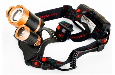 Фонарь налобный Ultraflash E1333 черный 4Вт лам.:светодиод. встроенный аккумулятор (13903)