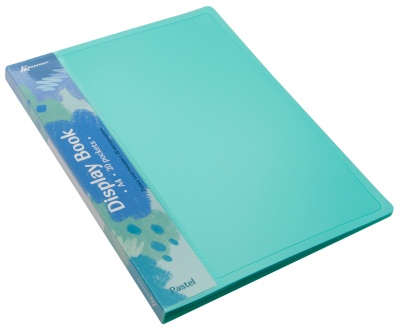 Папка с 20 прозр.вклад. Бюрократ Pastel PAST20GRN A4 пластик 0.5мм торц.карм с бум. встав мятный