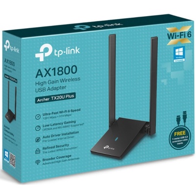 Archer TX20U Plus AX1800 Wi-Fi USB-адаптер высокого усиления с двумя антеннами