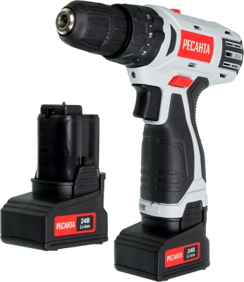 Дрель-шуруповерт ударная Ресанта ДА-24-2ЛК-У аккум. патрон:быстрозажимной (кейс в комплекте)