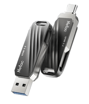 Флеш-накопитель Netac US11 USB 3.0 + Type C 128GB black/silver