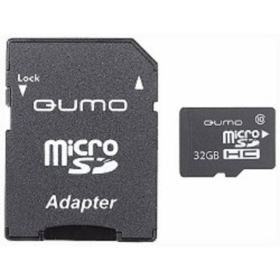 Micro SecureDigital 32Gb QUMO QM32GMICSDHC10U1 {MicroSDHC Class 10 UHS-I, SD adapter}