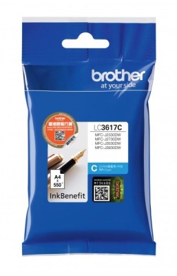 Картридж струйный Brother LC3617C голубой (550стр.) для Brother MFC-J3530DW/J3930DW