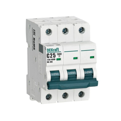 Выключатель автоматический модульный 3п C 25А 10кА ВА-105 DEKraft 13179DEK