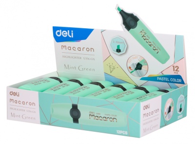 Текстовыделитель Deli EU356-GN Macaron скошенный пиш. наконечник 1-5мм мятный