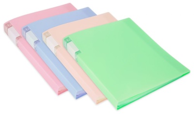 Папка с 60 прозр.вклад. Бюрократ Gems GEM60PIN A4 пластик 0.7мм торц.карм с бум. встав розовый аметист