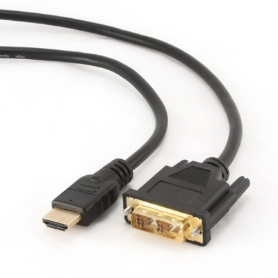 Кабель Cablexpert Кабель HDMI-DVI Cablexpert CC-HDMI-DVI-10, 19M/19M, 3.0м, single link, черный, позол.разъемы, экран, пакет (043441) {50}