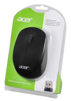 Мышь Acer OMR020 черный оптическая (1200dpi) беспроводная USB (2but)