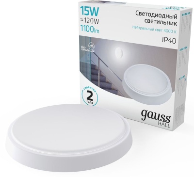 Светильник Gauss ЖКХ 193411215 15Вт 4000K белый