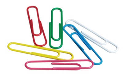 Скрепки Deli E39716 пластиковая оболочка 33мм ассорти (упак.:100шт) картонная коробка