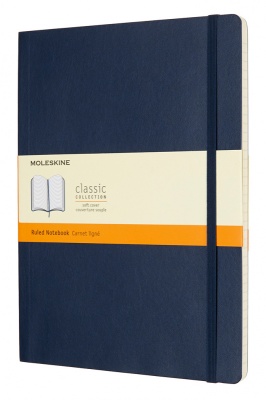 Блокнот Moleskine CLASSIC SOFT QP621B20 XLarge 190х250мм 192стр. линейка мягкая обложка синий сапфир