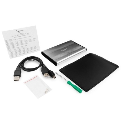 Внешний корпус 2.5" Gembird EE2-U2S-5-S, серебро, USB 2.0, SATA, металл Gembird  {100}