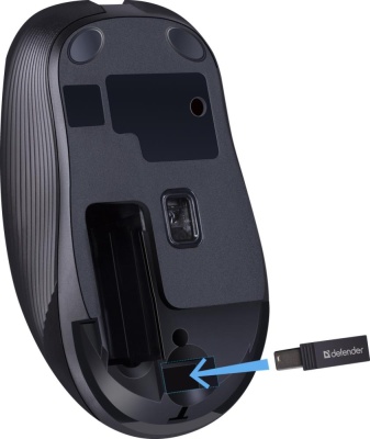 Мышка USB OPTICAL WRL GASSA MM-105 BLACK DEFENDER