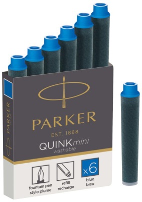 Картридж Parker Quink Z17 Mini (CW1950409) синие чернила для ручек перьевых (6шт)