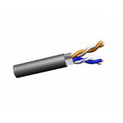 Rexant (01-0124) Кабель витая пара F/UTP, CAT 5e, PE, 2PR, 24AWG, OUTDOOR, SOLID, черный, 305м