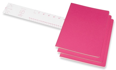 Блокнот Moleskine CAHIER JOURNAL CH021D17 XLarge 190х250мм обложка картон 120стр. линейка розовый неон (3шт)