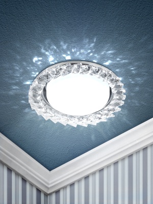 Светильник под лампу Gx53, 220V,13W, хром/прозрачный DK86 CH/WH ЭРА Б0020576