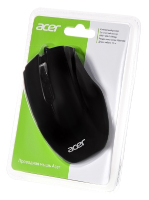 Мышь Acer OMW020 черный оптическая (1600dpi) USB (3but)
