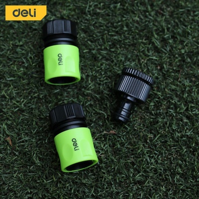 Набор соединителей для шлангов 3 шт 1/2" Deli DL8799 1/2" быстросъемный коннектор с аквастопом, 1/2" быстросъемный коннектор, штуцер 1/2"-3/4", ударопрочный пластик