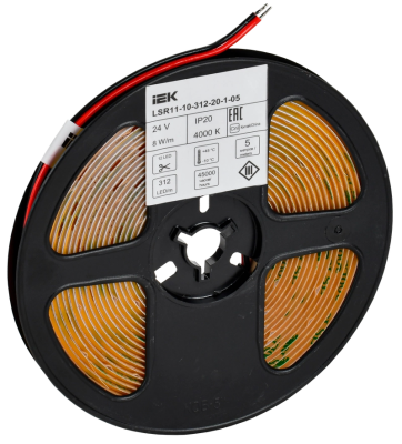 Лента LED 5м COB-312LED 8Вт/м IP20 8мм 24В 4000К IEK