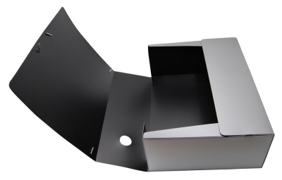 Папка архивная на резинке Silwerhof Perlen 311916-77 полипропилен 1мм корешок 120мм A4 серебристый металлик