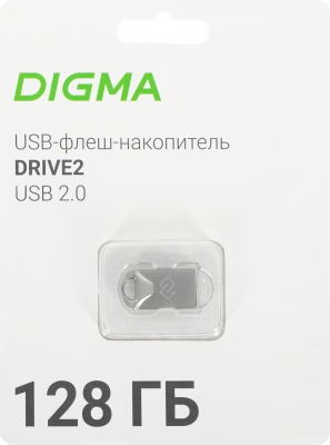 Флеш Диск Digma 128Gb DRIVE2 DGFUM128A20SR USB2.0 серебристый