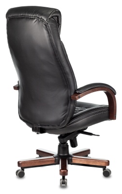 Кресло руководителя Бюрократ T-9924WALNUT черный кожа с подголов. крестовина металл/дерево