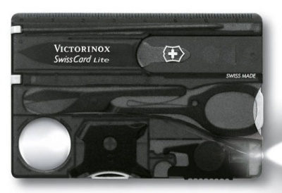 Швейцарская карта Victorinox SwissCard Lite (0.7333.T3) черный полупрозрачный коробка подарочная