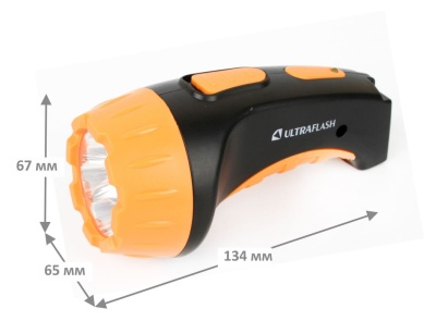 Фонарь аккум. Ultraflash LED3804 черный/желтый 1.3Вт лам.:светодиод. встроенный аккумулятор (9215)
