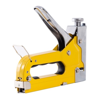 Степлеры, пистолеты, заклепочники Deli Мебельный степлер Deli DL1313 3-в-1. Для скоб 4-14мм D/U/T-типов. 0,6 кг. Полностью стальная конструкция