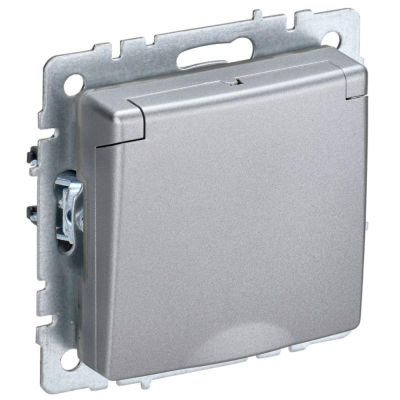 IEK BR-R16-16-K47 BRITE Роз. с з/к/ш с кр. 16А IP20 РСбш10-3-БрА алюм.