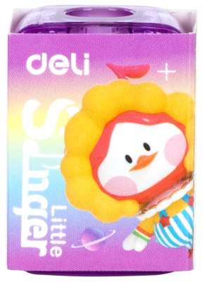 Точилка для карандашей ручная Deli EH552 Little Singer 1 отверстие пластик ассорти коробка