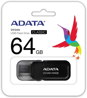Флеш Диск A-Data 64Gb UV240 AUV240-64G-RBK USB2.0 черный