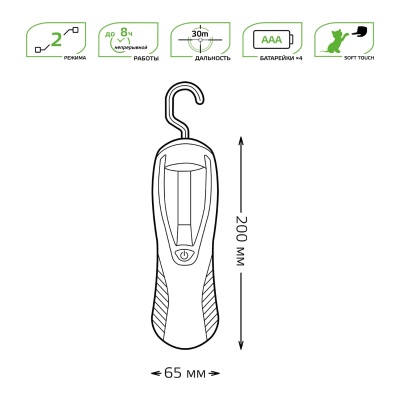 Фонарь Gauss GFL504 черный 4Вт лам.:светодиод. AAAx4 (GF504)