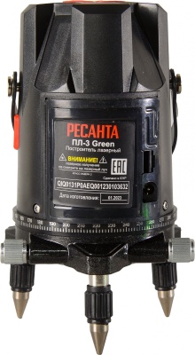 Нивелир лазерн. Ресанта ПЛ-3 Green 2кл.лаз. 550нм цв.луч. зеленый 3луч. (61/10/530)
