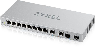 Коммутатор Мультигигабитный Smart L2 коммутатор Zyxel XGS1210-12, 8xGE, 2x1/2,5GE, 2xSFP+, настольный, бесшумный (XGS1210-12-ZZ0102F)